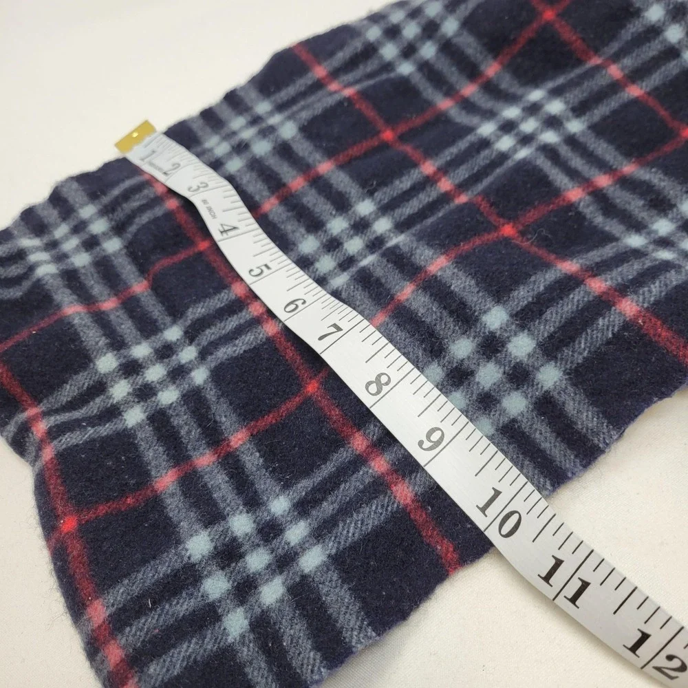 Vintage Burberrys Scarf Womens Blue Plaid 100% Cashmere Fringe‎ Made England